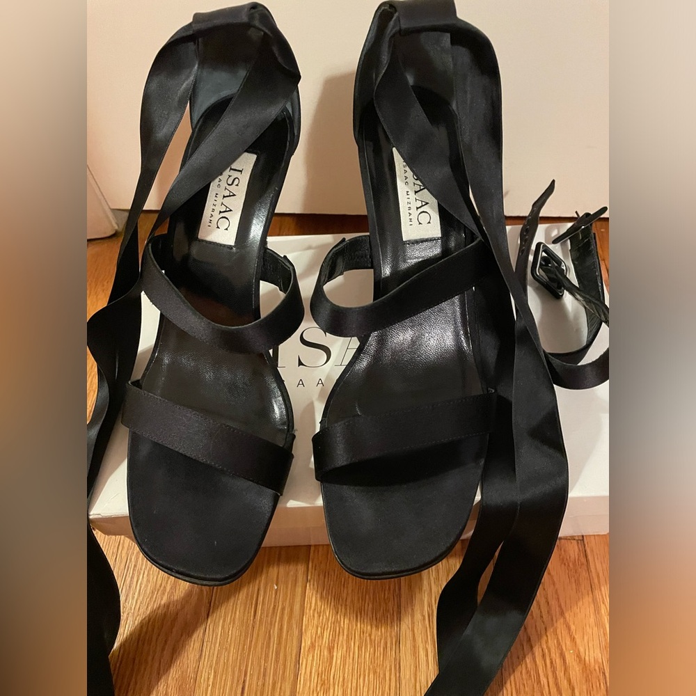 Issac Mizrahi satin lace heels.